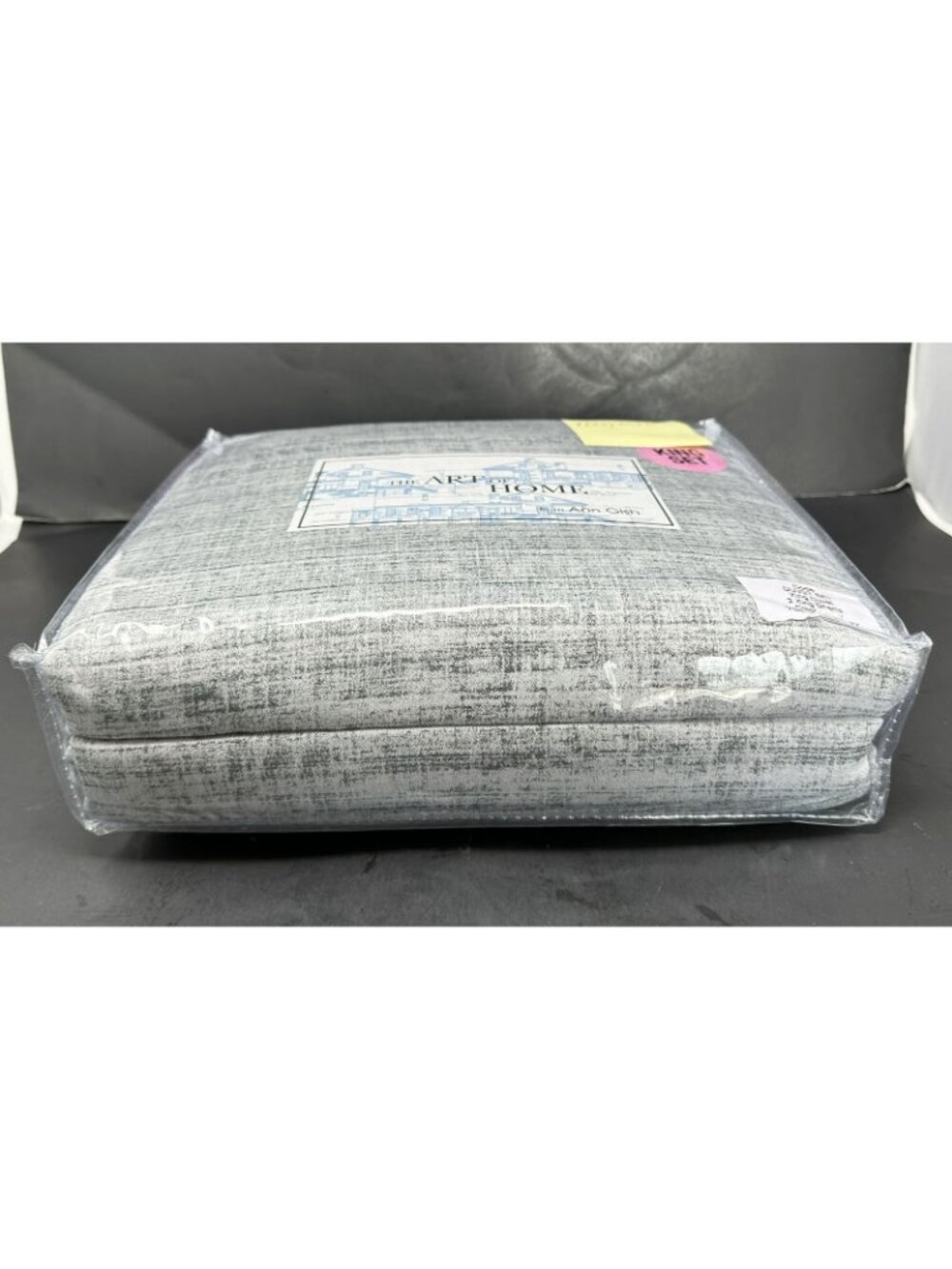 ANN GISH THE ART OF HOME CODE GREY King Duvet Set w/2 King Shams NEW $525 - Picture 3 of 9